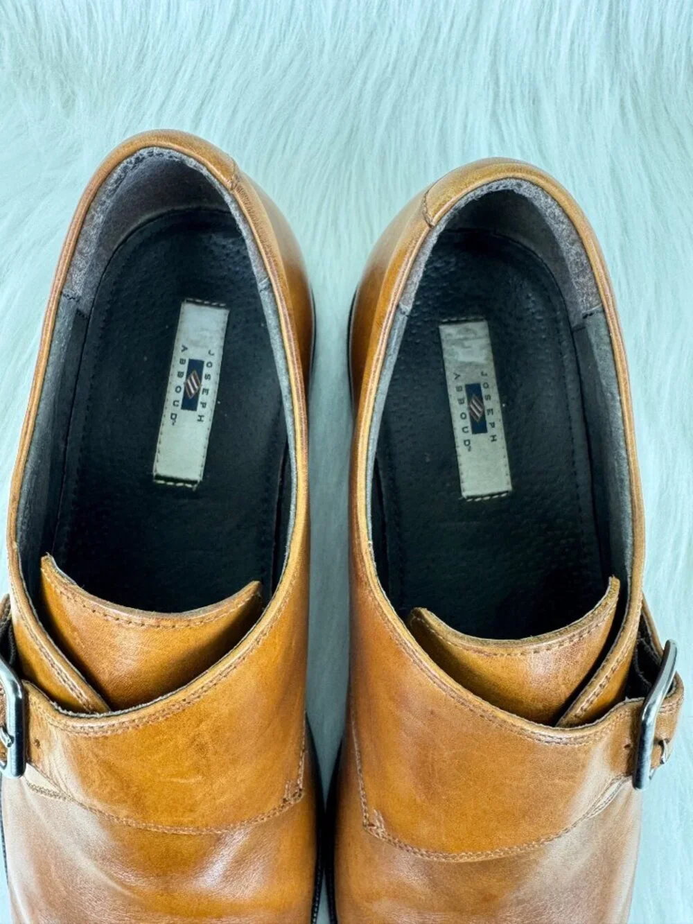 Joseph Abboud Dixon Single Monk Strap Dress Shoes Loafers Sz US 9.5 Light Brown